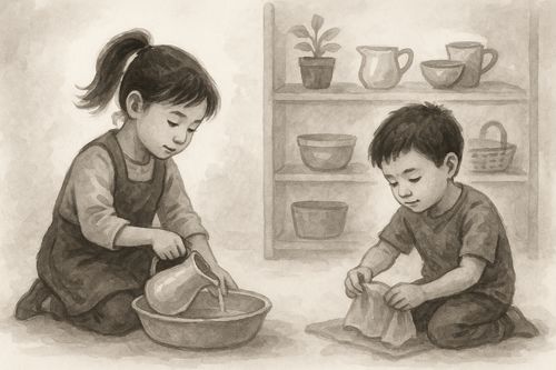 Children Using Practical Life Skills